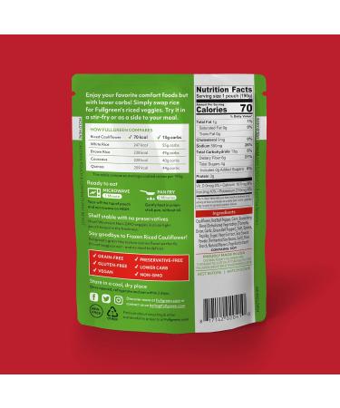 Fullgreen Riced Cauliflower with Tomato Red Pepper & Corn - Keto-Friendly, Non-GMO, Preservative-Free (6 Pack) - Buy Online on GoSupps.com