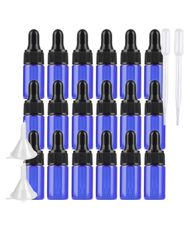BPZXL 20 pieces empty 3ml blue glass pipette bottle small amber blue glass bottle sample glass pipette dripping bottle for aromatherapy essential oils