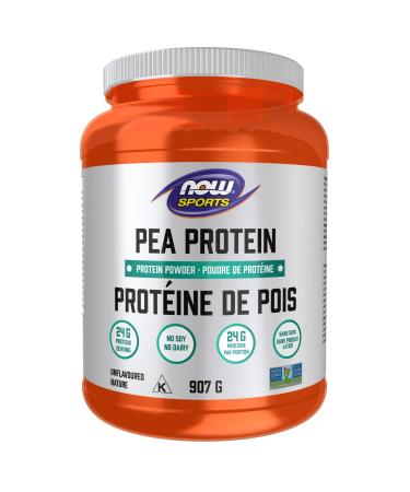 NOW Sports Nutrition Pea Protein 24 g Fast Absorbing Plant Based Unflavoured Flavoured 907g Unflavored 27 Servings (Pack of 1)