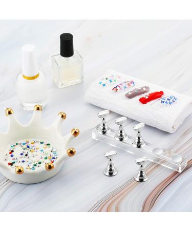 Blulu 6 Sets Nail Tips Stand Holder - Magnetic Acrylic Nail Practice Display for DIY Nail Salon - Silver - Buy Online on GoSupps.com