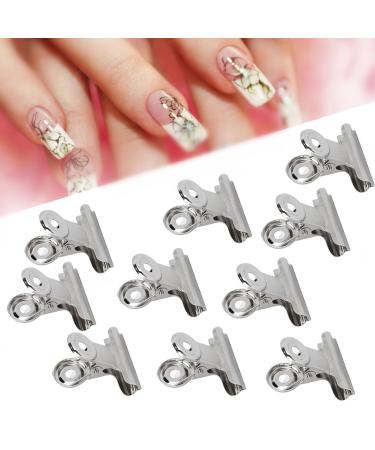 10pcs nail clamps clip metal nail extension clip nail art tool fiberglass fixationer accessories nail art equipment durable practical at home diy salon - Buy Online on GoSupps.com