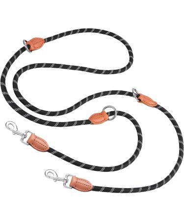 Runway Double Dog Leash 3m - Adjustable Dual Clip for Small Medium & Large Dogs - Durable Brown Leash - Buy Online on GoSupps.com