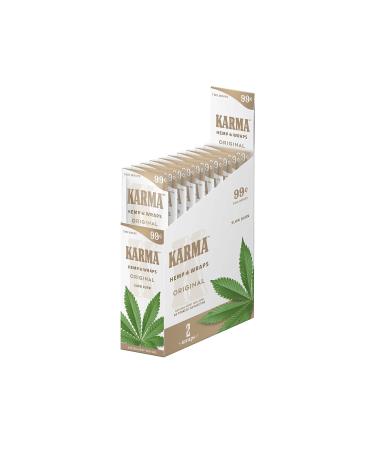 Nu-X Ventures Karma Hemp  Natural Hemp Wraps  Non GMO  2 Wraps Per Pack  25 Pack Display (Original)