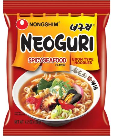 Nongshim Neoguri Spicy Seafood Flavour Ramyun Noodle Soup in Single Packs 120g x 10 (10 Pack Case /1.2 kg Total) - Buy Online on GoSupps.com