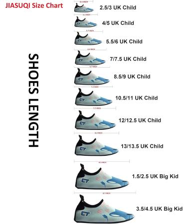 JIASUQI Kids Water Shoes Quick Dry Barefoot Aqua Socks - 12/12.5 UK Child, Black - Buy Online on GoSupps.com