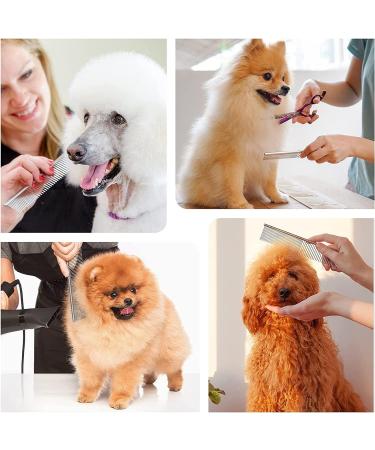 Dematting Comb Pet Grooming Tool Set Dedicated Pet Grooming Rake and Brushes Double Sided Deshedding Supplies Gently Safe Removes Knots Tangled Hair Undercoat Mats for Small Medium Large Long and Thick Haired Dog Cat Rabbit Horse with Steel Comb(Red) - Buy Online on GoSupps.com