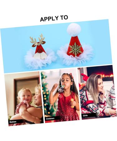 Beaupretty Santa Hat Hair Clip Christmas hairpin Kids Christmas Hairpin Christmas Barrettes Clips cute clips for women girl Christmas Clip cloth props aldult Xmas Hat Hair Clips - Buy Online on GoSupps.com