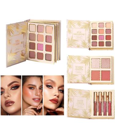 Palette de maquillage paillet e | 12 couleurs d'ombres paupi res | Style livre avec 4 fards joues et 4 velours pour femmes et filles pour les voyages la beaut les f tes l'utilisation - Buy Online on GoSupps.com