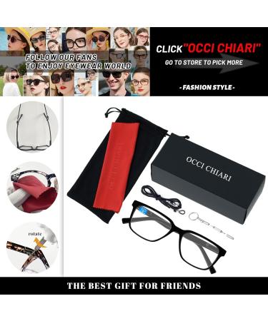 OCCI CHIARI Blue Light Blocking Reading Glasses for Men - A-Black 4.0x Computer Readers - Buy Online on GoSupps.com