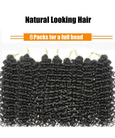 12 Inch 8 Packs Gogo Curl Curly Crochet Hair Extensions for Black Women - Ocean Wave Beach Curl (1B) - Buy Online on GoSupps.com