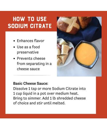 Sodium Citrate 1 lb (16 oz) - Non-GMO, Keto-Friendly, Gluten-Free, Food Grade - Molecular Gastronomy Emulsifier for Cheese Sauce - Buy Online on GoSupps.com