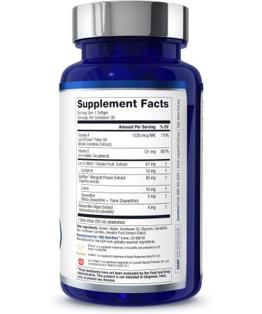 1MD Nutrition VisionMD Eye Vitamin CARMIS with OptiLut Lutein & Zeaxanthin - Supports Vision Health, Reduces Everyday Eye Strain & Dry Eyes - 30 Softgels - Buy Online on GoSupps.com