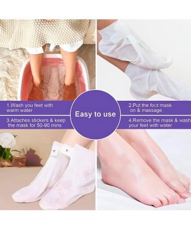 3 Pairs Foot Peel Mask for Hard Skin Exfoliating Foot Peel Mask Callus Remover for Feet Foot Moisturiser Socks for Foot Care Cracked Heel Dead & Dry Skin Foot Mask for Women & Men - Lavender - Buy Online on GoSupps.com