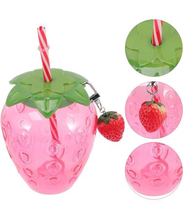 Alipis 4pcs Hawaii Sippy Cup Set - Cartoon Fruit Straw Cups with Strawberry Pendant for Luau Party - Buy Online on GoSupps.com