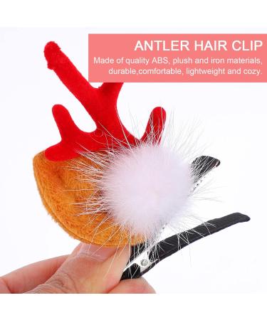 Lurrose 2 Pairs Christmas Reindeer Antlers Hair Clips Hairpins Cute Reindeer Hair Barrettes Alligator Christmas Hair Accessories with Deer Horn Ears for Kids Adults - Buy Online on GoSupps.com