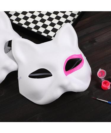 DECHOUS 30 Pack White Cat Masks & Unfinished Fox Masks Paintable Half-Face Masks for Easter Cosplay & Parties - Buy Online on GoSupps.com