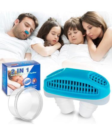 Snoring Stopper Anti Snoring Devices 2 in 1 Blue Anti Snoring Nose Clip Air Purifier for CPAP User Anti Snore Aids to Stop Snoring Nasal Clip for Snoring Reducing Sleep Aids Ease Breathing Men Women