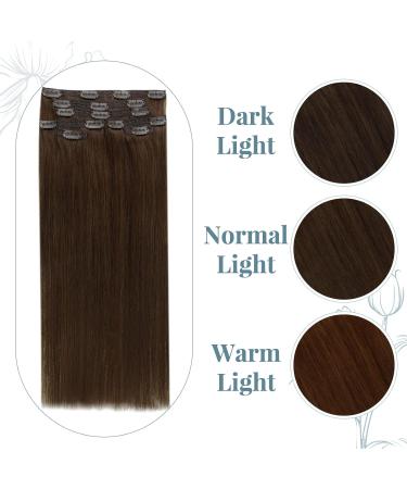 Runature 30cm Medium Brown Clip-in Real Hair Extensions - 7pcs 80g Remy Short Hair #4 - Buy Online on GoSupps.com