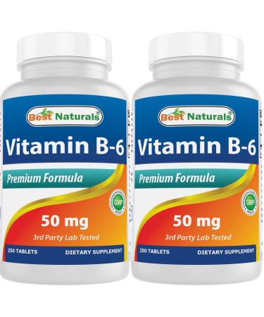 Best Naturals Vitamin B6 50 mg 250 Tablets (250 Count (Pack of 2))