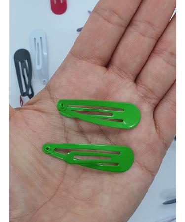 6 PCS Green Metal Snap Hair Clips 5CM Long - Hair Grip Pins - Buy Online on GoSupps.com