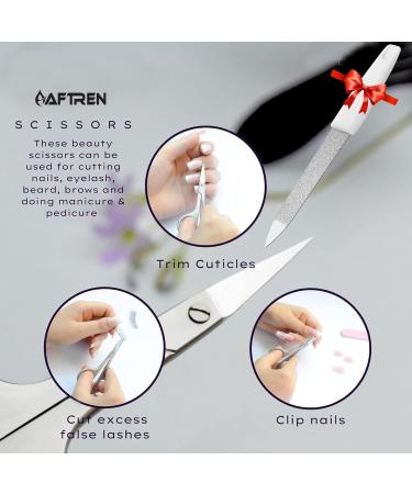 Nail Scissors Daimond Grain Nail File Curved Blade Professional Stainless Steel Toenail Manicure Pedicure Eyebrows Nose Beard Mustache Grooming Cuticle Scissors - Buy Online on GoSupps.com
