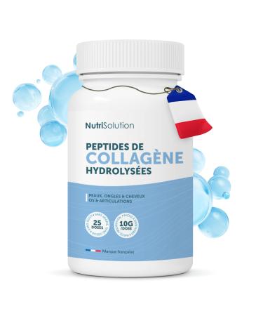 NutriSolution Hydrolyzed Collagen Peptides - Type I & III Herb Fed Bovine Collagen for Skin Hair Nails Joints & Bones - Flavorless Sugar Free 25 Doses - Made in Sweden (1)