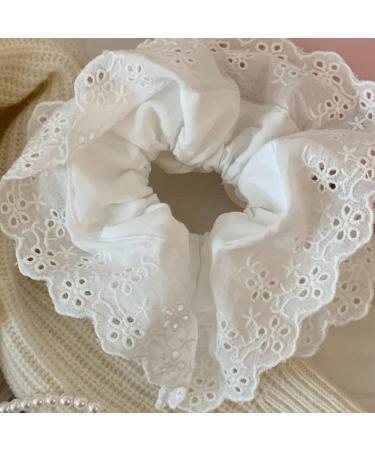 PURPLELILY Lace Scrunchies for Women Large Elastic Hair Scrunchy Eye Catching Hair Rope French Hair Bobbles Ponytail Holder Red - Buy Online on GoSupps.com