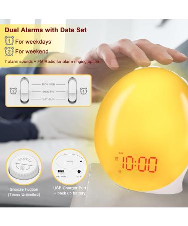 Bellaicht Lichtwecker Wake Up Light | Sunrise Simulation Alarm Clock for Kids & Adults | Sleep Aid & FM Radio | Multi-Colored Tones - Buy Online on GoSupps.com