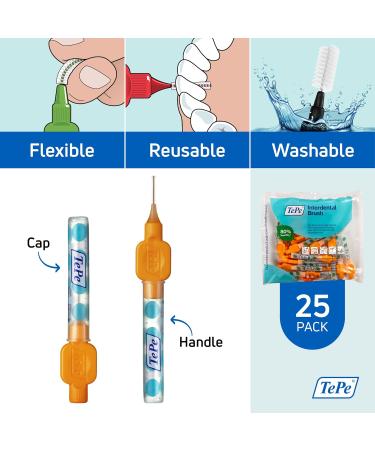 TEPE Interdental Brush Original Soft 0.45mm Pack of 25 - Size 1 Orange - Buy Online on GoSupps.com