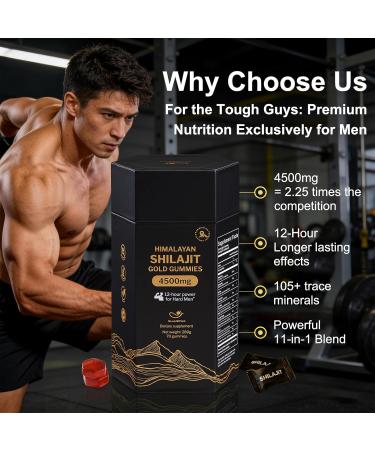 Organic Pure Himalayan Shilajit Gummies with Ashwagandha and Sea Moss Gold Shilajit for Men & Women Supplement 105+ Natural Trace Minerals 70-Gummy (11-Ingredient Recipe) 70 Count (Pack of 1) - Buy Online on GoSupps.com