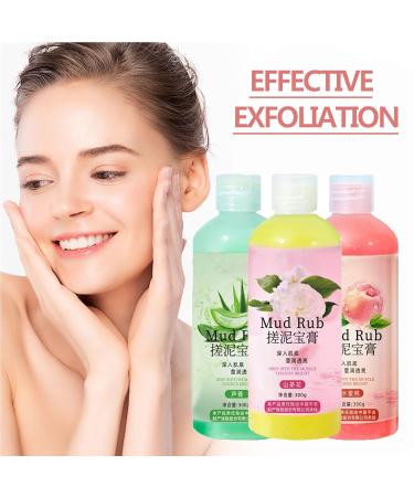 Peach Mud Rub Gel Exfoliating Body Scrub Cream for Smooth Skin - Buy Online on GoSupps.com