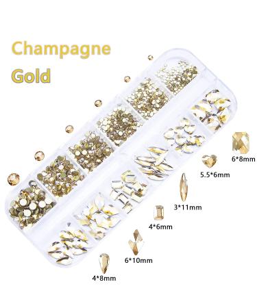 660Pcs Champagne Gold Crystal Rhinestones - Nail Art and Crafts DIY Accessories - Buy Online on GoSupps.com