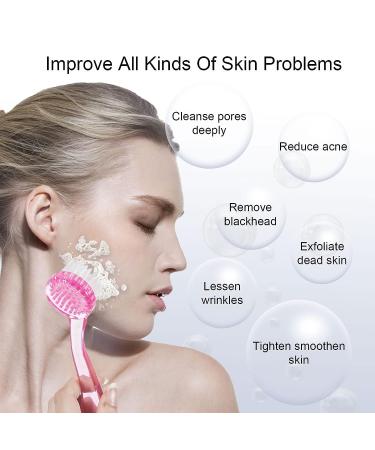 Beomeen Upgraded Soft Bristle Facial Cleansing Brush - Gentle Exfoliating Scrub for Deep Cleansing and Skincare Massage | 4 Colors Available - Blue, Clear, Pink, Purple - Buy Online on GoSupps.com
