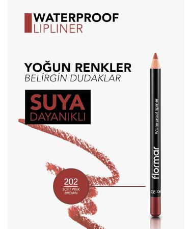 Flormar Waterproof Lipliner for Women - 202 Soft Pink Brown | Long-lasting Smudge-proof International Shipping - Buy Online on GoSupps.com