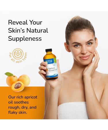 Earth's Care Apricot Kernel Oil - Nourishing Apricot Oil for Skin & Hair with Vitamin E - 8 Fl OZ Expeller Pressed in Glass Bottle - Buy Online on GoSupps.com