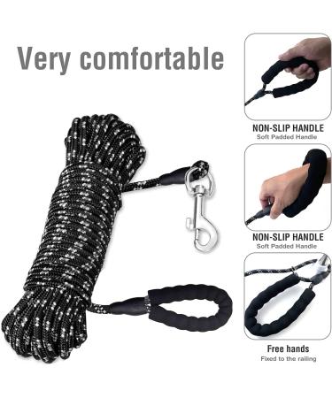 Dog Training Lead Long Leads Rope Nylon Floatable Long Reflective Recall Dog Training Rope with Comfortable Handle for Hiking Camping Walking (65FT/20M) - Buy Online on GoSupps.com