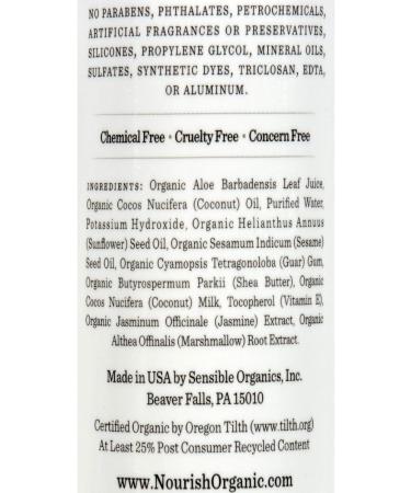 Nourish Organic Unscented Moisturizing Cream Body Wash | GMO-Free Cruelty Free Organic | 10oz - Buy Online on GoSupps.com