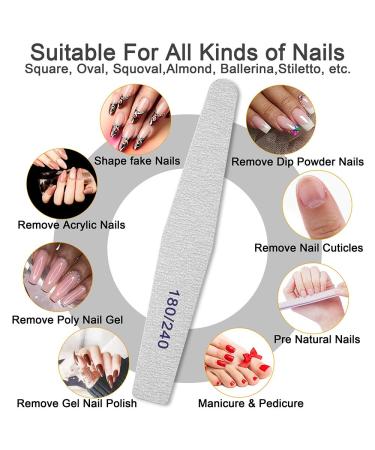 12-Piece Double-Sided Nail Files Set | Washable & Reusable 180/240 Grit for Nail Art | Professional Quality for Salon & Home Use - Buy Online on GoSupps.com