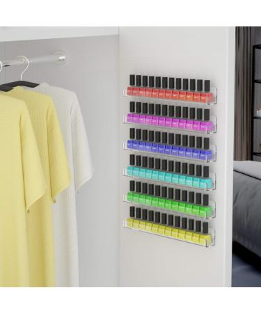 NIUBEE Clear Acrylic Nail Polish Organizer Display - Wall Mounted Shelf for 90 Bottles - 15 Inch (Pack of 6) - Buy Online on GoSupps.com