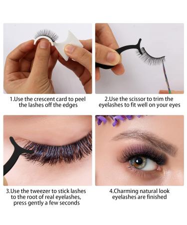 Leezead Self Adhesive Natural Look False Eyelashes - Waterproof Reusable Faux Mink Lashes Pack - Wispy Fake Eyelashes Kit with Tool - No Glue Needed - Buy Online on GoSupps.com