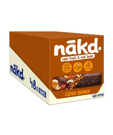 Nakd Cocoa Orange Natural Fruit & Nut Bars - Vegan - Healthy Snack - Gluten Free - 35g x 48 bars - Buy Online on GoSupps.com
