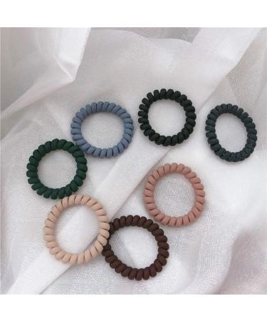 Pengxiaomei 10 Pcs Spiral Hair Ties - Colorful Matte Ponytail Holders for Women in 10 Style Colors - Buy Online on GoSupps.com
