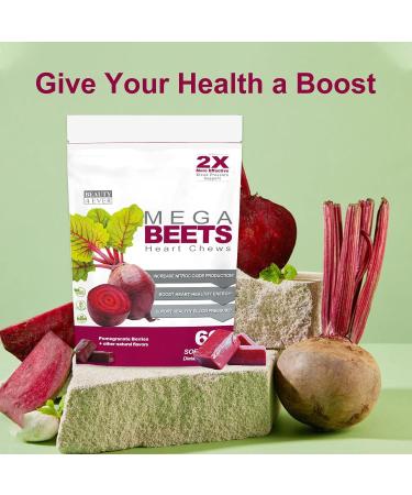 Beauty 4 Ever - Mega Beets Chews - Grape Seed Extract & Non-GMO Beet Energy Chews - Pomegranate Berry Flavor - 60 Count - Buy Online on GoSupps.com