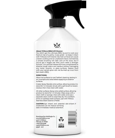 TriNova BBQ Grill Cleaning Spray - Professional Strength Degreaser for Gas, Wood, Oil, Stone, Brick, and Propane Grills - Eco-Friendly Solution (18oz) - Buy Online on GoSupps.com