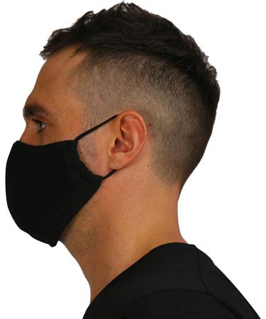Black Cloth Face Masks for Men - 3 Pack Unisex Reusable & Washable - Adjustable 2 Layer Cotton Fabric Mask for Nose and Mouth Protection - Buy Online on GoSupps.com