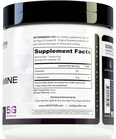 Cutler Essentials 100% Pure L-Glutamine for Enhanced Recovery Lean Muscle Support and Improved Protein Synthesis | Unflavored 60 Servings - Buy Online on GoSupps.com