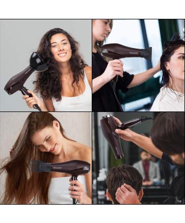 Xpoliman Professional Salon Hair Dryer - 2000 Watt AC Motor, Negative Ionic, 2 Speed 3 Heat Settings, Diffuser & Concentrator Comb - Brown/Purple - Buy Online on GoSupps.com