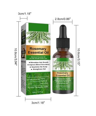 Plant-Based Rosemary Hair Oil 120ml - Essential Oil for Hair Growth & Skin Care | Nourish Scalp & Stimulate Growth for Men & Women - 4PCs - Buy Online on GoSupps.com