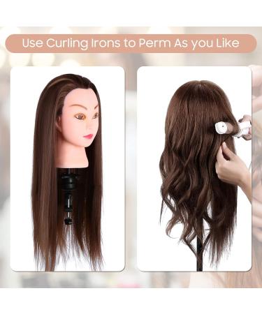 Shop Brown Training Hairdressing Head - Exercise Mannequin with Free Clamp Holder | International Shipping Available - Buy Online on GoSupps.com
