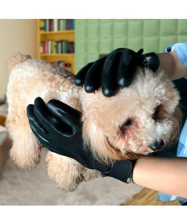 Nexsol Upgraded Pet Grooming Gloves Deshedding Gloves for Dogs Cats & Horses Pet Hair Remover Glove Hair Glove with Enhanced Five Finger Design - Buy Online on GoSupps.com